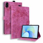 For Honor Pad X9/X8 Pro Cartoon Sakura Cat Embossed Leather Tablet Case(Rose Red)