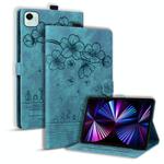 For Honor Pad X9a / X9 Pro Cartoon Sakura Cat Embossed Leather Tablet Case(Green)