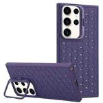 For Samsung Galaxy S24 Ultra 5G Honeycomb Radiating Lens Holder Magsafe Phone Case(Purple)