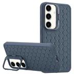 For Samsung Galaxy S24+ 5G Honeycomb Radiating Lens Holder Magsafe Phone Case(Blue)