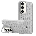 For Samsung Galaxy S24+ 5G Honeycomb Radiating Lens Holder Magsafe Phone Case(Grey)