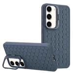 For Samsung Galaxy S23 5G Honeycomb Radiating Lens Holder Magsafe Phone Case(Blue)