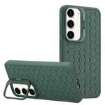 For Samsung Galaxy S23+ 5G Honeycomb Radiating Lens Holder Magsafe Phone Case(Green)