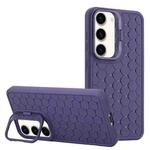 For Samsung Galaxy S23+ 5G Honeycomb Radiating Lens Holder Magsafe Phone Case(Purple)