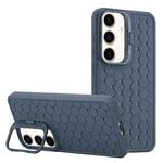 For Samsung Galaxy S23 FE 5G Honeycomb Radiating Lens Holder Magsafe Phone Case(Blue)
