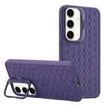 For Samsung Galaxy S23 FE 5G Honeycomb Radiating Lens Holder Magsafe Phone Case(Purple)