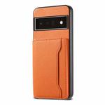 For Google Pixel 6 Pro Calf Texture Card Bag Design Full Coverage Phone Case(Orange)