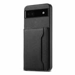For Google Pixel 6a Calf Texture Card Bag Design Full Coverage Phone Case(Black)
