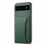For Google Pixel 6a Calf Texture Card Bag Design Full Coverage Phone Case(Green)