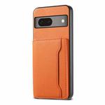 For Google Pixel 7 5G Calf Texture Card Bag Design Full Coverage Phone Case(Orange)