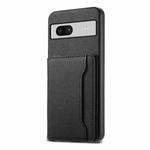For Google Pixel 7a Calf Texture Card Bag Design Full Coverage Phone Case(Black)