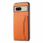 For Google Pixel 8 Calf Texture Card Bag Design Full Coverage Phone Case(Orange)