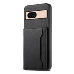 For Google Pixel 8a Calf Texture Card Bag Design Full Coverage Phone Case(Black)