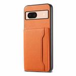 For Google Pixel 8a Calf Texture Card Bag Design Full Coverage Phone Case(Orange)