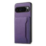 For Google Pixel 10 Pro / 10 Calf Texture Card Bag Design Full Coverage Phone Case(Purple)