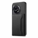 For OnePlus Ace 2 Calf Texture Card Bag Design Full Coverage Phone Case(Black)