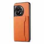 For OnePlus Ace 2 Calf Texture Card Bag Design Full Coverage Phone Case(Orange)