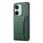 For OnePlus Ace 2V Calf Texture Card Bag Design Full Coverage Phone Case(Green)