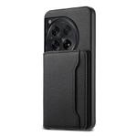For OnePlus Ace 3 Calf Texture Card Bag Design Full Coverage Phone Case(Black)