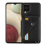 For Samsung Galaxy A12 Crossbody Zipper Card Bag RFID Anti-theft Phone Case(Black)