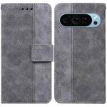 For Google Pixel 9 Geometric Embossed Leather Phone Case(Grey)