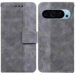 For Google Pixel 9 Pro 5G Geometric Embossed Leather Phone Case(Grey)