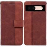 For Google Pixel 8a Geometric Embossed Leather Phone Case(Brown)