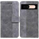 For Google Pixel 8a Geometric Embossed Leather Phone Case(Grey)