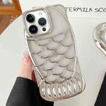 For iPhone 12 Pro Mermaid Shape Embossed Electroplated TPU Phone Case(Silver)