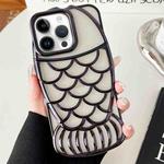 For iPhone 12 Pro Max Mermaid Shape Embossed Electroplated TPU Phone Case(Black)
