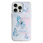 For iPhone 15 Pro Max Colorful Pattern TPU + PC Phone Case(White Butterflies)
