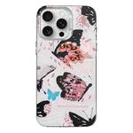 For iPhone 15 Pro Colorful Pattern TPU + PC Phone Case(Pink Butterflies)