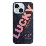 For iPhone 15 Colorful Pattern TPU + PC Phone Case(LUCKY)