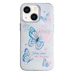 For iPhone 14 Colorful Pattern TPU + PC Phone Case(White Butterflies)