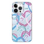 For iPhone 13 Pro Max Colorful Pattern TPU + PC Phone Case(Heart)