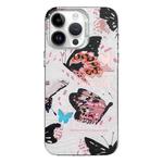 For iPhone 13 Pro Colorful Pattern TPU + PC Phone Case(Pink Butterflies)