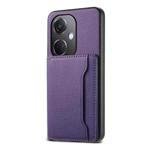 For OPPO K11 Calf Texture Card Bag Design Full Coverage Phone Case(Purple)