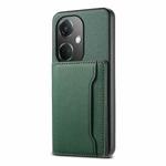 For OPPO K11 Calf Texture Card Bag Design Full Coverage Phone Case(Green)
