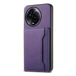 For Realme 11 5G Calf Texture Card Bag Design Full Coverage Phone Case(Purple)