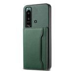 For Sony Xperia 5 III Calf Texture Card Bag Design Full Coverage Phone Case(Green)