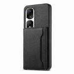 For Honor 90 Pro Calf Texture Card Bag Design Full Coverage Phone Case(Black)