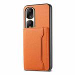 For Honor 90 Pro Calf Texture Card Bag Design Full Coverage Phone Case(Orange)