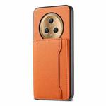 For Honor Magic5 Calf Texture Card Bag Design Full Coverage Phone Case(Orange)