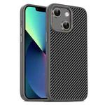 For iPhone 13 Carbon Fiber Textured Oil Spray PC + TPU Phone Case(Grey)