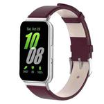 For Samsung Galaxy Fit 3 PU Leather Watch Band(Wine Red)