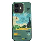 For iPhone 12 Electroplated Lens Illustration Phone Case(Green)