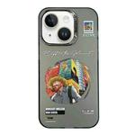 For iPhone 13 Electroplated Lens Illustration Phone Case(Grey)