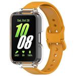 For Samsung Galaxy Fit 3 Half Coverage PC Watch Case + Silicone Watch Band Set(Orange)