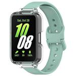 For Samsung Galaxy Fit 3 Half Coverage PC Watch Case + Silicone Watch Band Set(Teal)