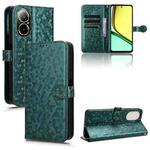 For Realme C67 4G Honeycomb Dot Texture Leather Phone Case(Green)